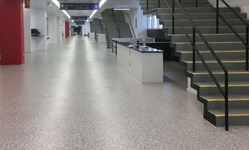 Epoxy flooring with flakes